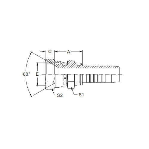 28611-Komatsu Metrik Lelaki 60°Kon Seal