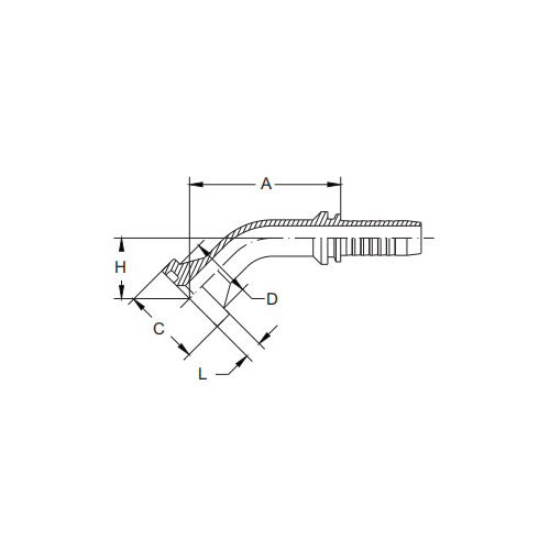87341-45°SAE Flange 3000PSI Kon 61